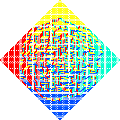 A random tiling of the Aztec diamond.