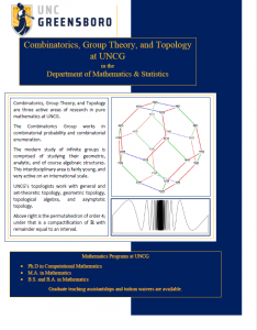 Combinatorics, Group theory, and Topology Brochure